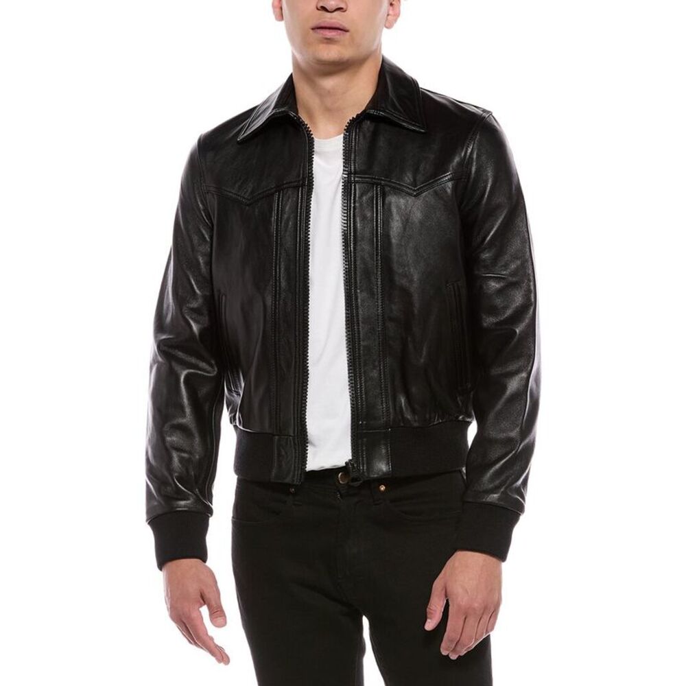 Blk Dnm Mens Leather Jacket, Black